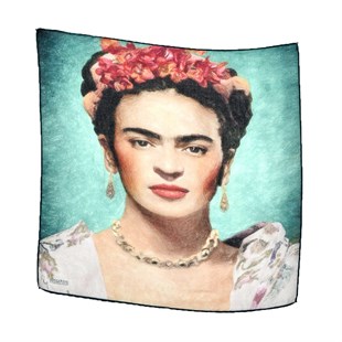 Frida Kahlo Portre Desenli Bandana